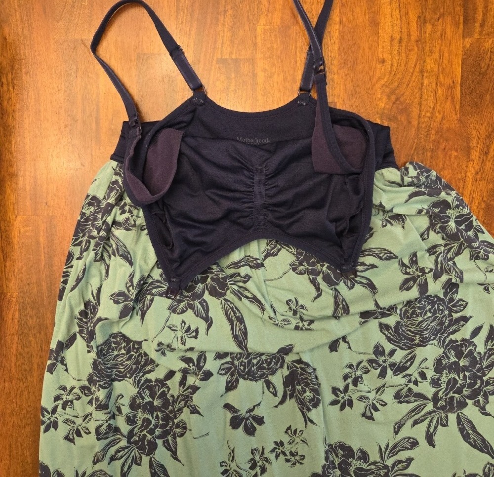 Navy & Teal Floral Nursing Dress - Picture 2 of 4